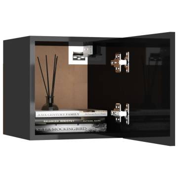 Wall Mounted TV Cabinet High Gloss Black 30.5x30x30 cm