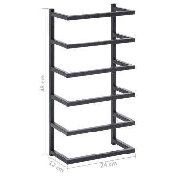 Towel Rack Black 24x12x48 cm Steel