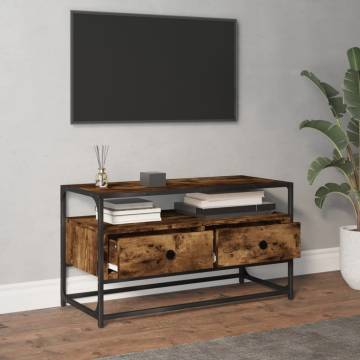 TV Cabinet Smoked Oak 80x35x45 cm Engineered Wood