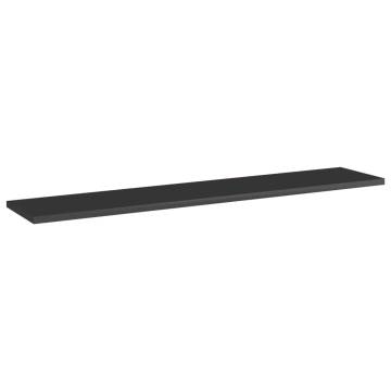 Bookshelf Boards 8 pcs High Gloss Black 100x20x1.5 cm Engineered Wood