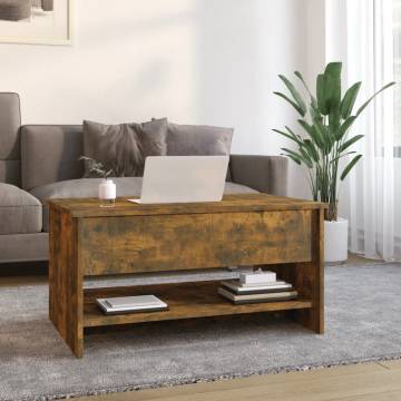 Coffee Table Smoked Oak 80x50x40 cm Engineered Wood