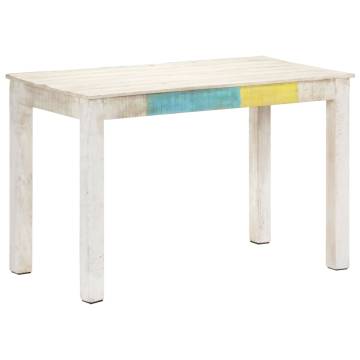 Dining Table White 120x60x76 cm Solid Mango Wood