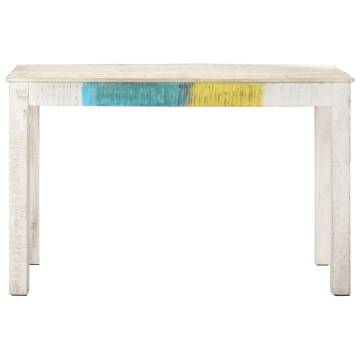 Dining Table White 120x60x76 cm Solid Mango Wood