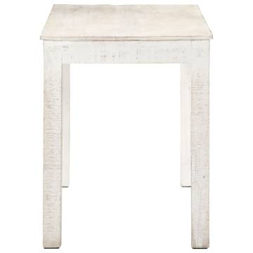 Dining Table White 120x60x76 cm Solid Mango Wood