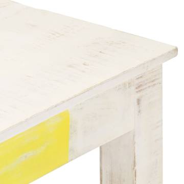 Dining Table White 120x60x76 cm Solid Mango Wood