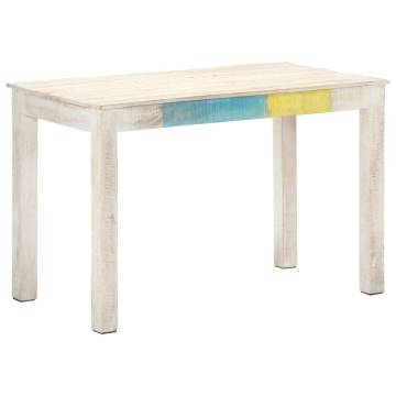 Dining Table White 120x60x76 cm Solid Mango Wood