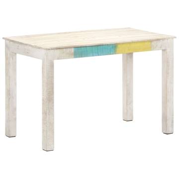 Dining Table White 120x60x76 cm Solid Mango Wood