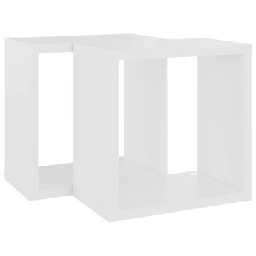 Wall Cube Shelves 2 pcs White 26x15x26 cm