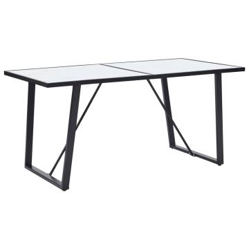 Dining Table White 140x70x75 cm Tempered Glass