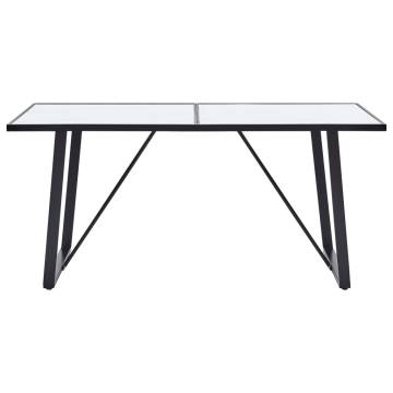 Dining Table White 140x70x75 cm Tempered Glass