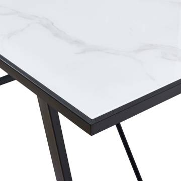 Dining Table White 140x70x75 cm Tempered Glass