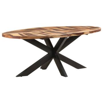 Dining Table Oval 200x100x75cm Acacia Wood with Sheesham Finish