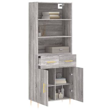 Highboard Grey Sonoma 69.5x34x180 cm Engineered Wood