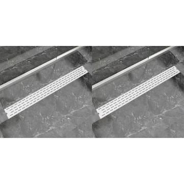 Linear Shower Drain 2 pcs Line 1030x140 mm Stainless Steel