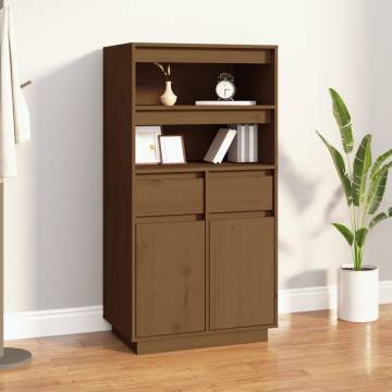 Highboard Honey Brown 60x40x116.5 cm Solid Wood Pine