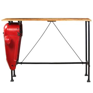 Tractor Bar Table Solid Mango Wood Red 60x150x107 cm