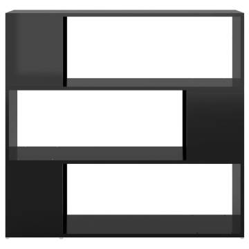 Book Cabinet Room Divider High Gloss Black 100x24x94 cm