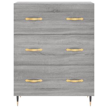 Highboard Grey Sonoma 69.5x34x180 cm Engineered Wood