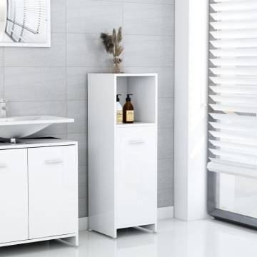 Bathroom Cabinet High Gloss White 30x30x95 cm Engineered Wood