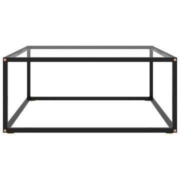 Coffee Table Black with Tempered Glass 80x80x35 cm