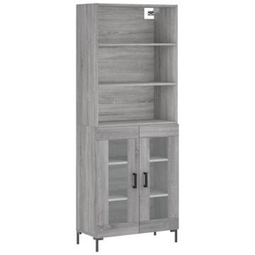 Highboard Grey Sonoma 69.5x34x180 cm Engineered Wood