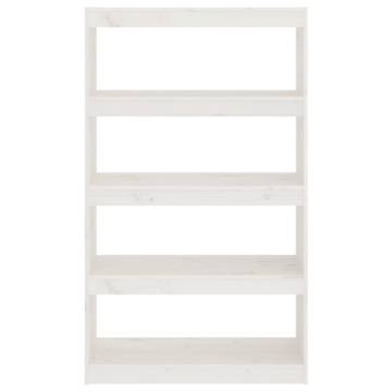 Book Cabinet/Room Divider White 80x30x135.5 cm Solid Wood Pine