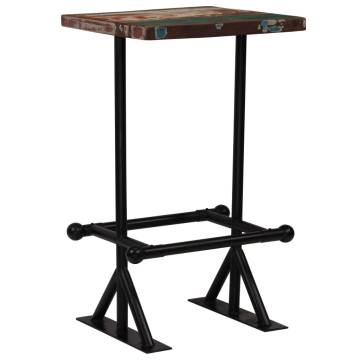 Bar Table Solid Reclaimed Wood Multicolour 60x60x107 cm