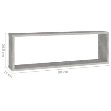 Wall Cube Shelf 6 pcs Concrete Grey 80x15x26.5 cm Engineered Wood