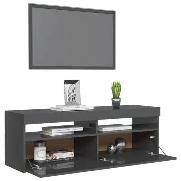 TV Cabinet with LED Lights High Gloss Grey 120x35x40 cm