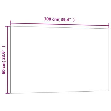 Wall-mounted Magnetic Board Black 100x60 cm Tempered Glass