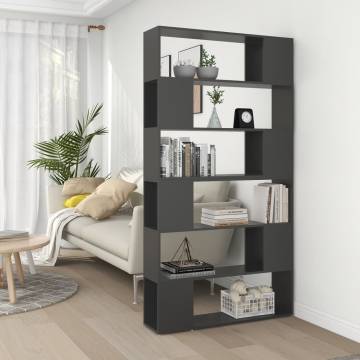 Book Cabinet Room Divider Grey 100x24x188 cm