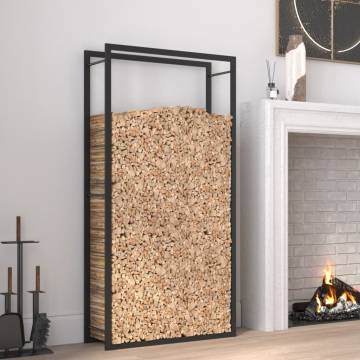 Firewood Rack Matt Black 80x28x154 cm Steel