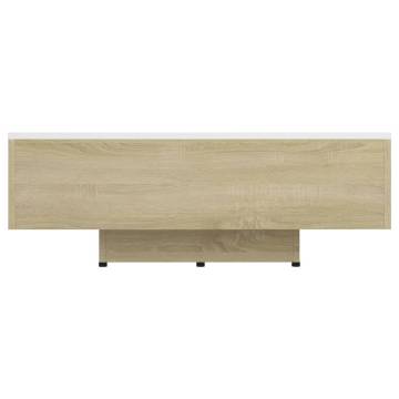 Coffee Table White and Sonoma Oak 85x55x31 cm Engineered Wood