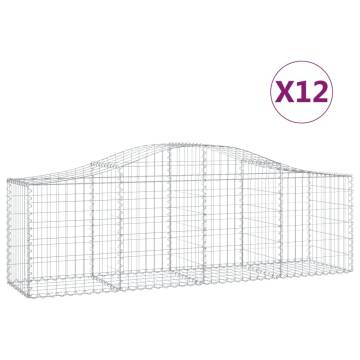 Arched Gabion Baskets 12 pcs 200x50x6080 cm Galvanised Iron