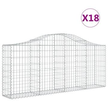 Arched Gabion Baskets 18 pcs 200x30x80100 cm Galvanised Iron