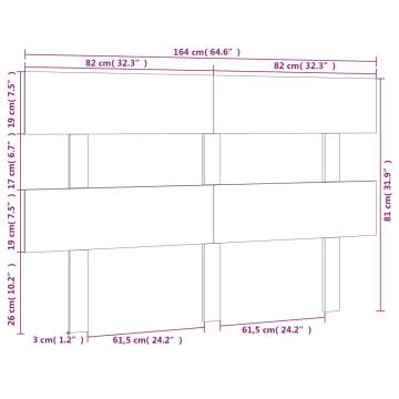 Bed Headboard White 164x3x81 cm Solid Wood Pine