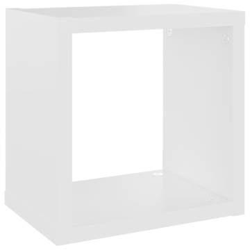 Wall Cube Shelves 4 pcs White 22x15x22 cm