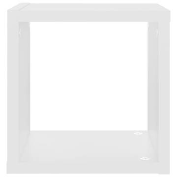 Wall Cube Shelves 4 pcs White 22x15x22 cm