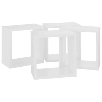 Wall Cube Shelves 4 pcs White 26x15x26 cm