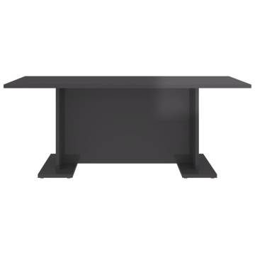 Coffee Table High Gloss Grey 103.5x60x40 cm Engineered Wood