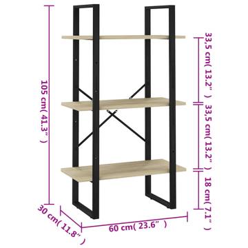 Storage Shelf Sonoma Oak 60x30x105 cm Engineered Wood