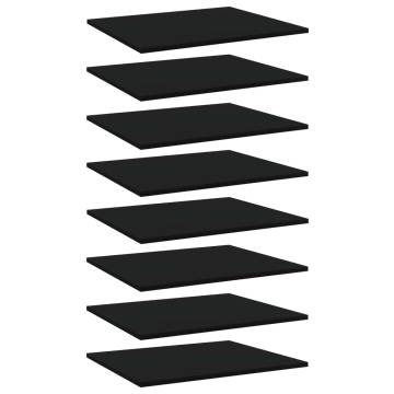 Bookshelf Boards 8 pcs Black 60x50x1.5 cm Engineered Wood