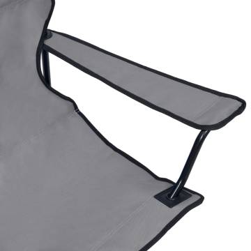 2-Seater Foldable Camping Chair Steel and Fabric Grey