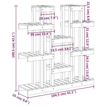 Plant Stand 104.5x25x109.5 cm Solid Wood Pine