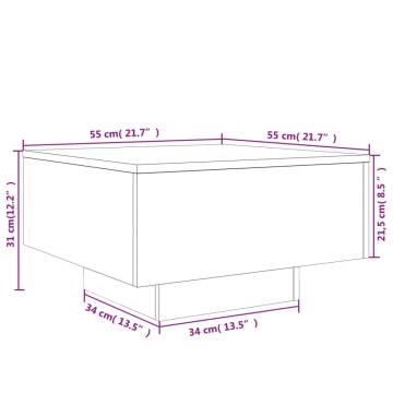 Coffee Table Concrete Grey 55x55x31 cm Engineered Wood