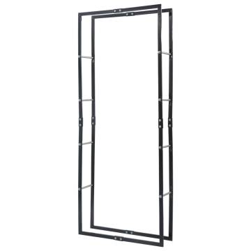 Firewood Rack Black 80x25x200 cm Steel