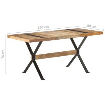 Dining Table 160x80x76 cm Rough Mango Wood