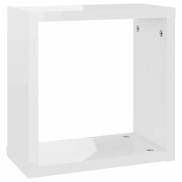 Wall Cube Shelves 6 pcs High Gloss White 30x15x30 cm