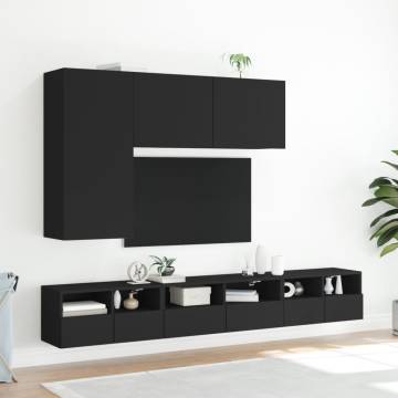 TV Wall Cabinet Black 60x30x30 cm Engineered Wood