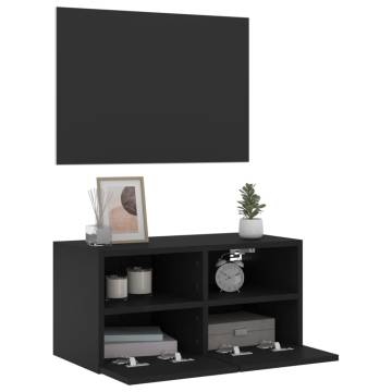 TV Wall Cabinet Black 60x30x30 cm Engineered Wood